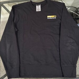 New Balance Black Sweatshirt with Yellow Logo